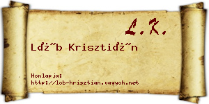 Löb Krisztián névjegykártya