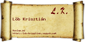 Löb Krisztián névjegykártya